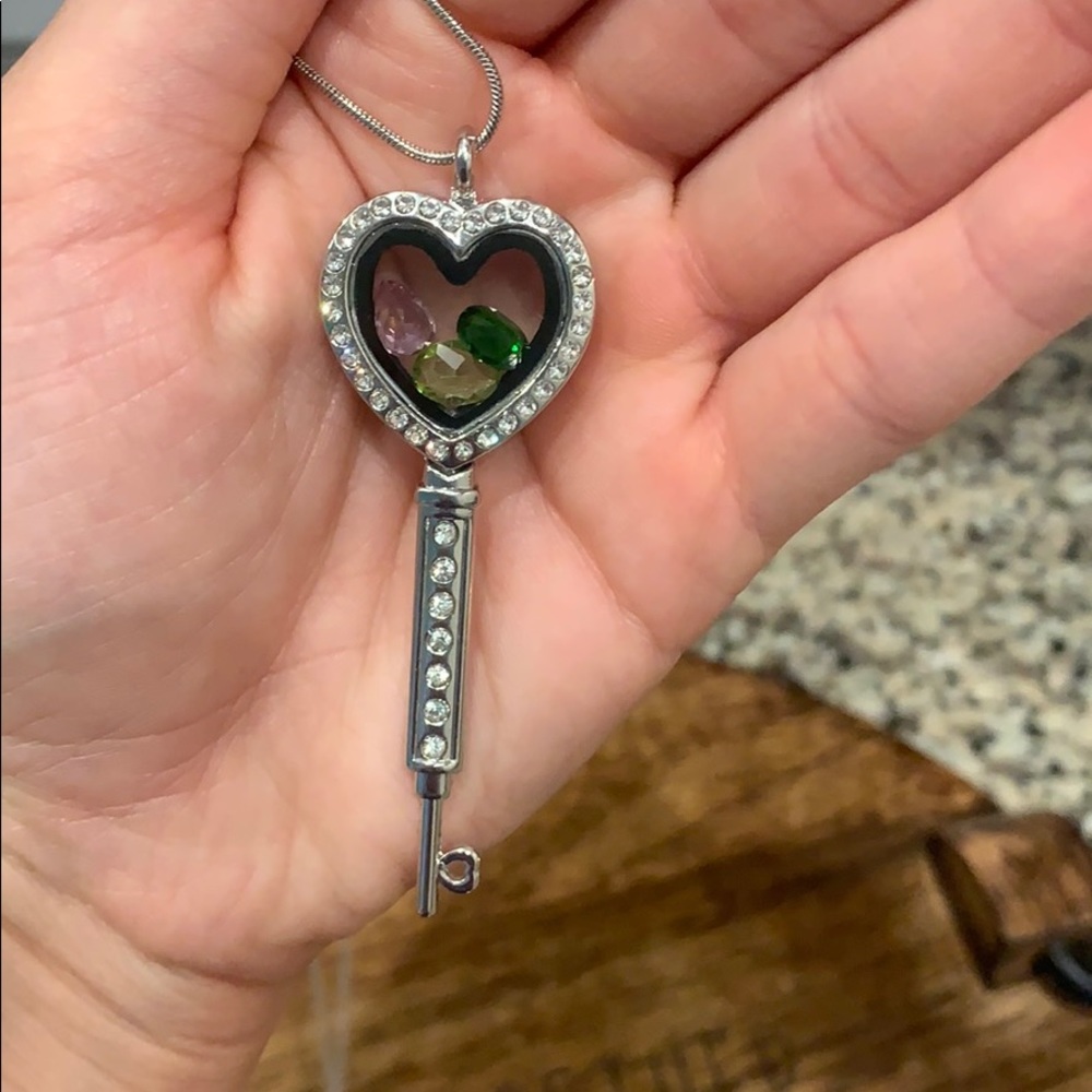 Key Heart Locket Necklace